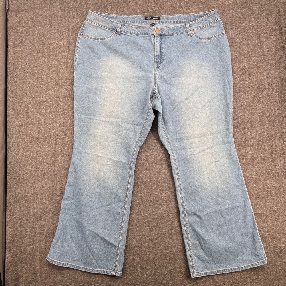 Ag Denim Womens 24W Light Wash Blue Stretch Bootcut Flare Jeans Plus Size